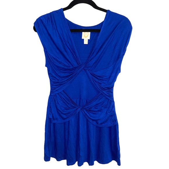 Anthropologie Tops - Anthropologie ric rac twisted royal blue top, super comfy, size medium